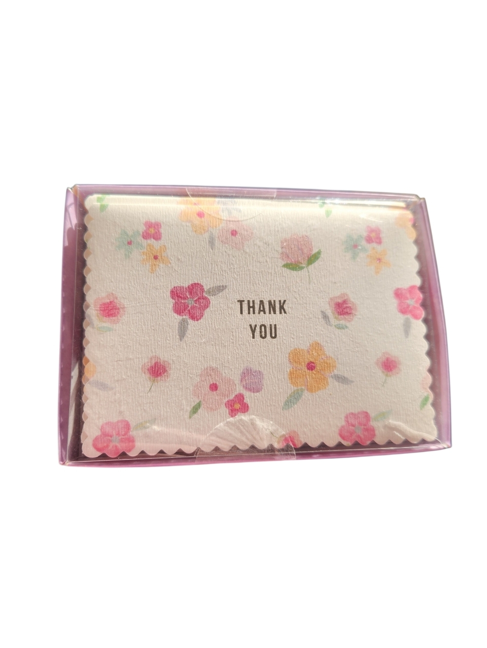 Cartes Vierges Delicate Floral "Thank You" Note Cards - Box Of 12, New